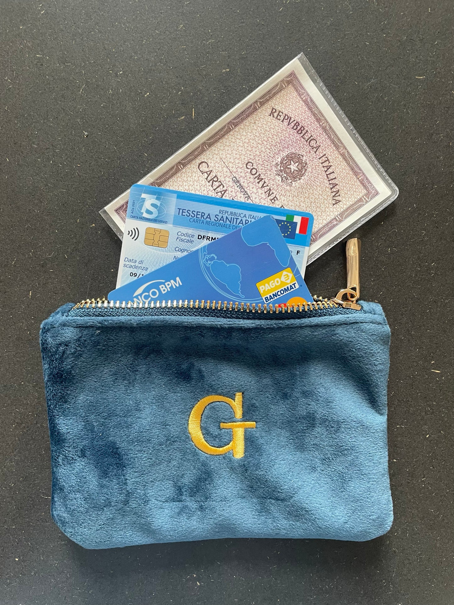Vellutina piccola Blu