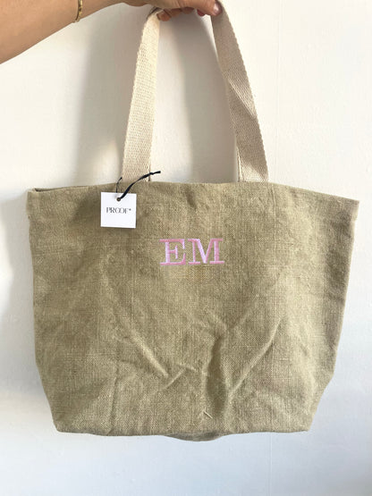 Set mare Borsa corda + Beauty beige + Telo mare rosa personalizzati