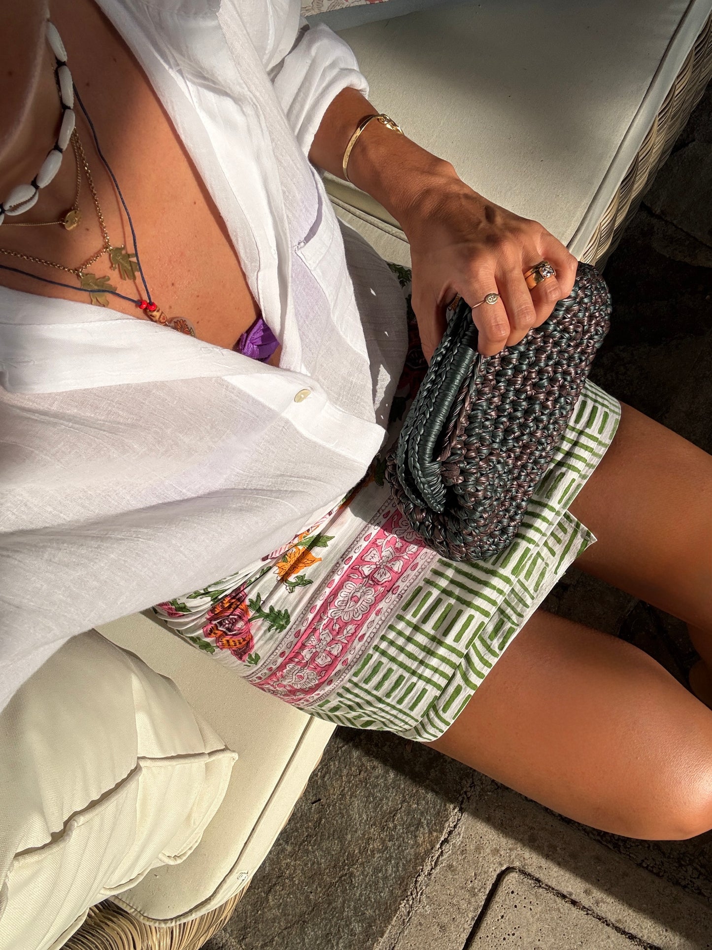 Borsa "Rossana" colore verdone e marrone