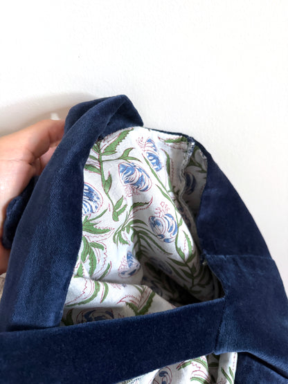 Shopper "Estella" in velluto blu