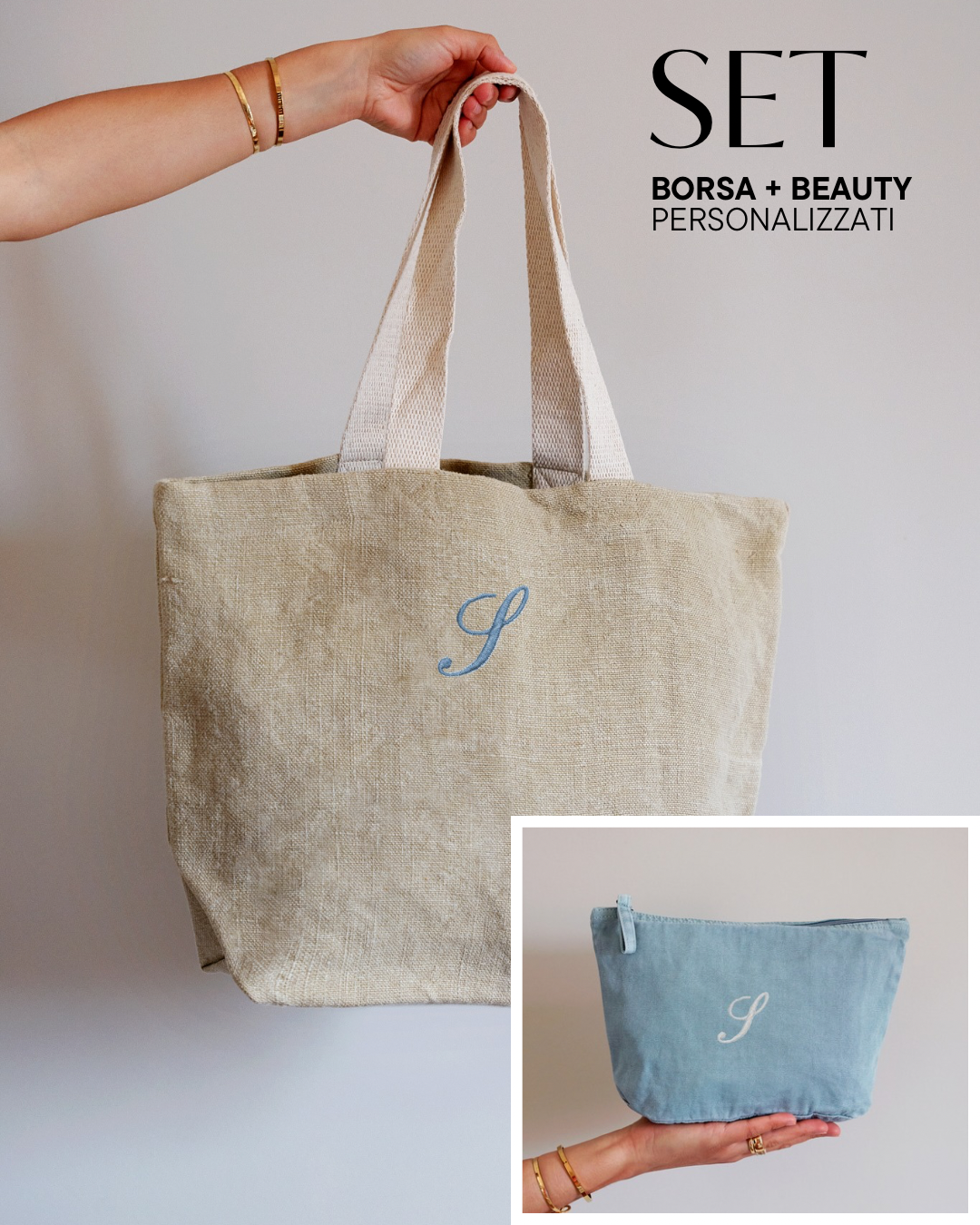 Set mare Borsa corda + Beauty colorato