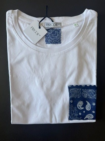 Tshirt con tasca bandana blu